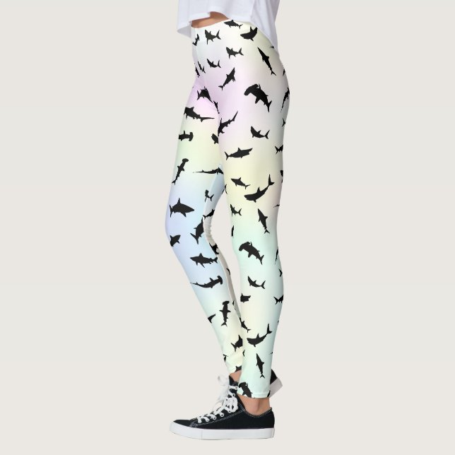 Legging baleia-tubarão-sombra no gradiente Rainbow (Esquerda)
