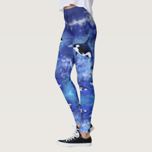 Legging Baleias Assassinas na Noite da Lua Completa - Dese