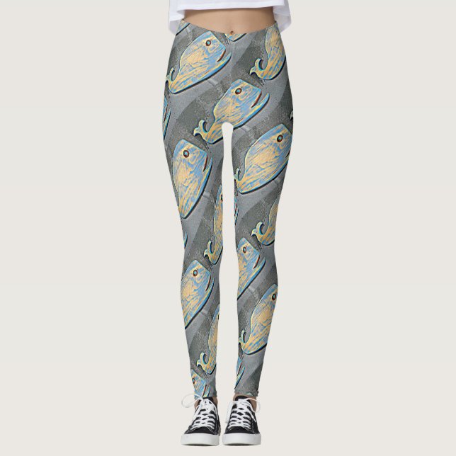 Legging baleias azuis nadadoras (Frente)
