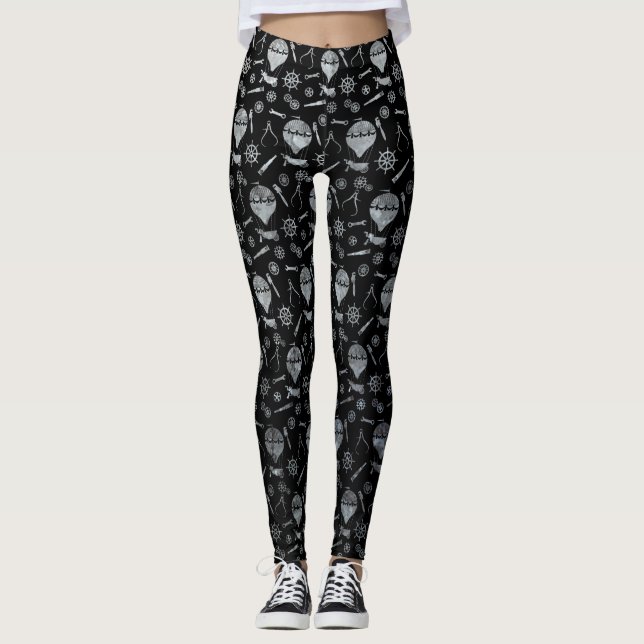Legging Balões de Ar Quente Steampunk Prata Zinco (Frente)