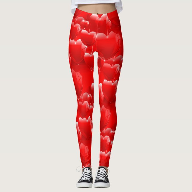 Legging balões de coração vermelho (Frente)