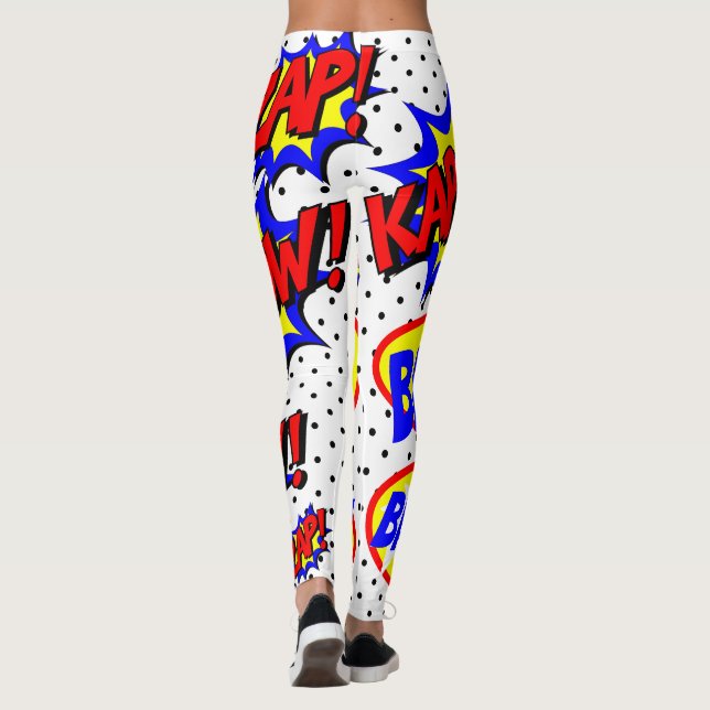Legging Balões de Fala Personalizados de Quadrinhos Cor Pa (Verso)