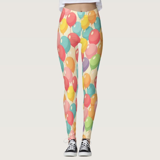Legging Balões de festa em cores diferentes (Frente)