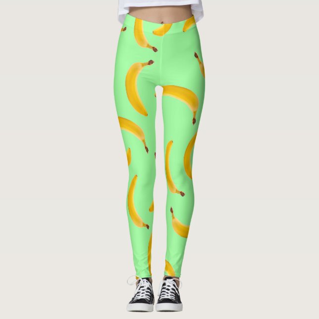Legging Banana Textura verde-clara (Frente)