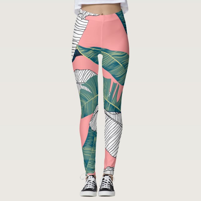 Legging Banana Tree Botanic: Vermelho Brilhante Sem Olhos (Frente)