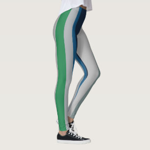 Legging Bandas Abstrato azuis verdes