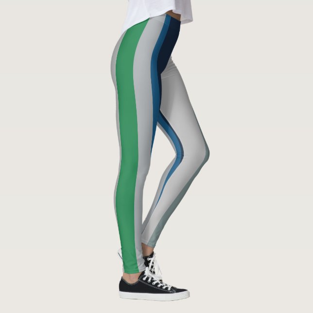 Legging Bandas Abstrato azuis verdes (Direita)
