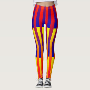 Legging Bandas Amarelas Vermelhas Azuis
