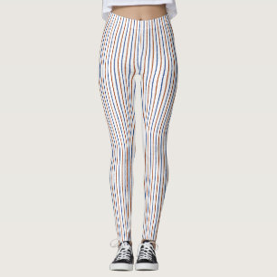 Legging Bandas azuis castanhas e Marinhos com linhas irreg