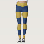 Legging Bandas azuis e Douradas<br><div class="desc">listras azuis grossas e douradas.</div>