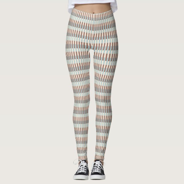 Legging Bandas Azuis Marrons (Frente)