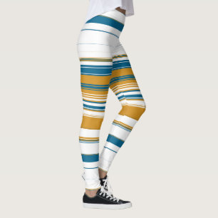 Legging Bandas brancas e amarelas azuis