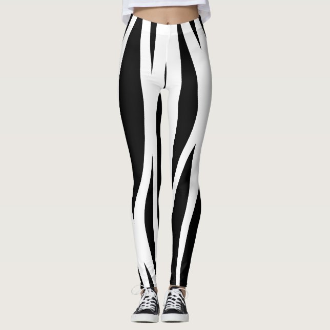 Legging Bandas brancas e pretas (Frente)