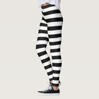 Legging Bandas brancas e pretas