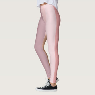 Legging Bandas de Abstrato rosa e bege