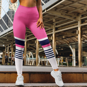 Legging Bandas de Pastel Rosa