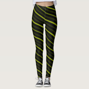 Legging Bandas Diagonais - Verde-Oliva