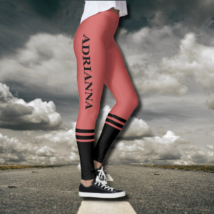 Legging Bandas Horizontais Pretas   Nome   Laranja enferru