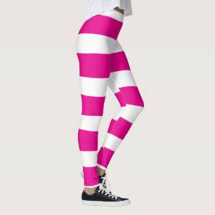 Legging Bandas irregulares em magenta e branca