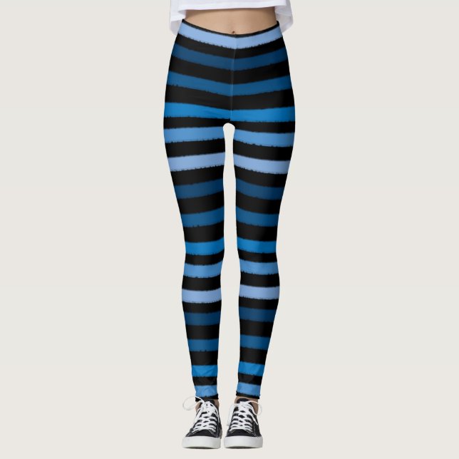 Legging Bandas Negras Azuis (Frente)