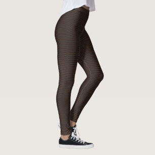 Legging Bandas ultra-finas em preto e castanho escuro