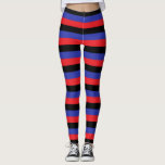 Legging Bandas vermelhas, pretas e azuis<br><div class="desc">Arte digital abstrato de listras vermelhas, pretas e azuis.</div>