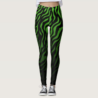 Legging Bandas-zebra verdes e negras: Na moda