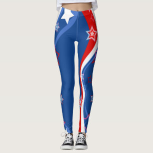 Legging Bandeira Abstrato americana Estrelas e faixas