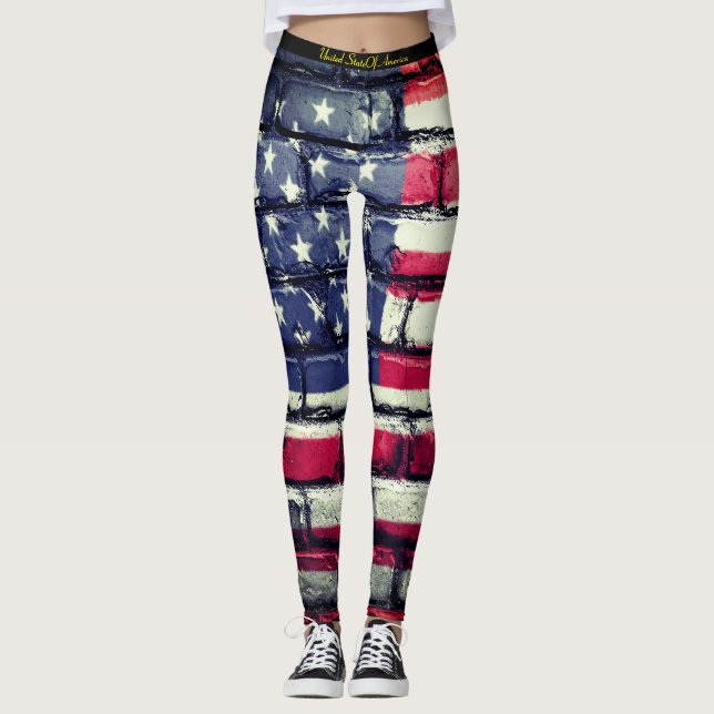 Legging Bandeira Americana 4 De Julho (Frente)