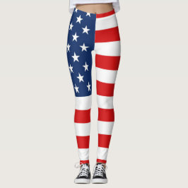 Legging Bandeira americana 4o de caneleiras de julho
