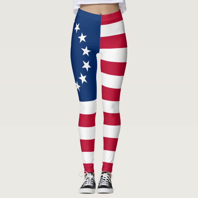 Legging Bandeira Americana Betsy Ross (Frente)