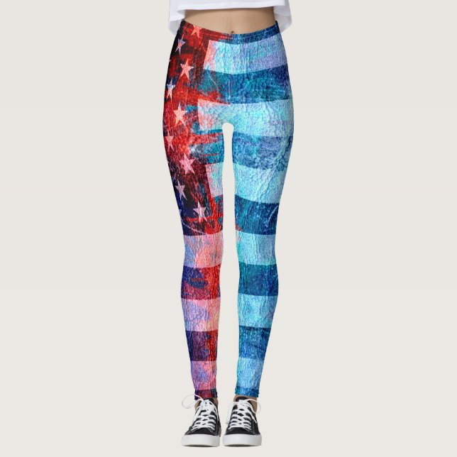 Legging Bandeira Americana Cor Retro #16 (Frente)