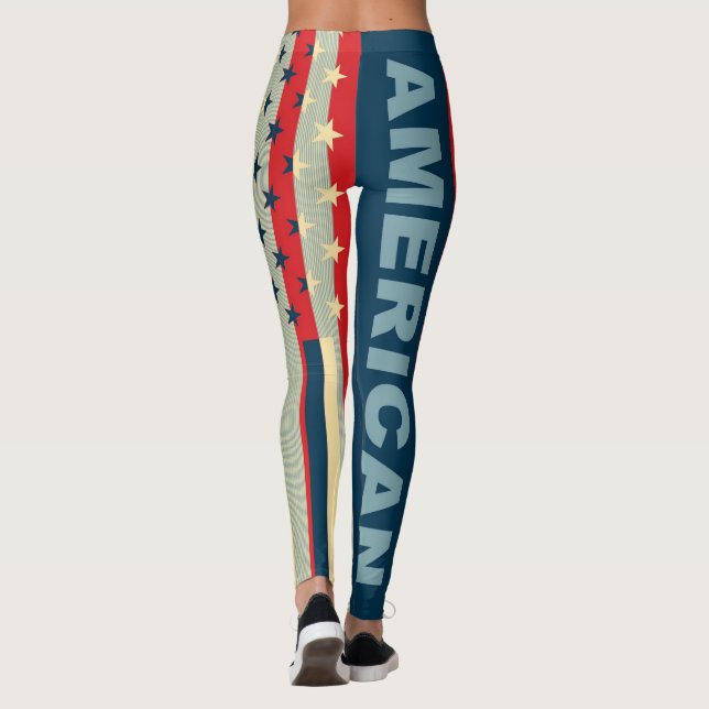 Legging Bandeira Americana Cor Retro #9 (Verso)