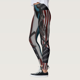 Legging Bandeira americana e dois revólveres cruzados