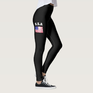 Legging Bandeira americana esmaecida Glória Sinalizador ne