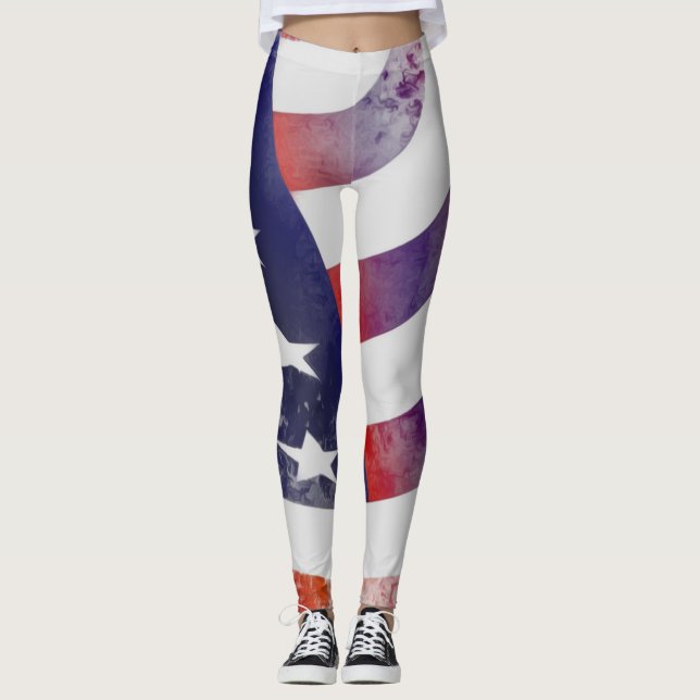 Legging Bandeira Americana Grunge (Frente)