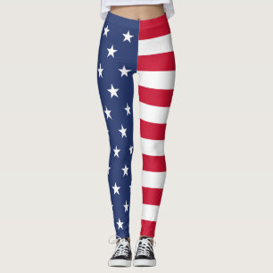 Legging Bandeira Americana, Metade e Metade, Estrelas e Li