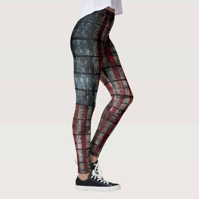 Legging Bandeira Americana Rústica Antiga (Direita)