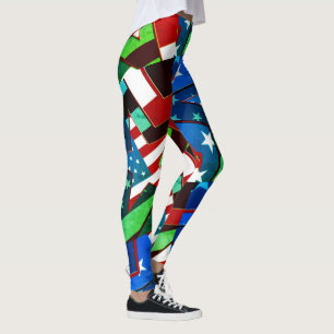 Legging Bandeira Americana Stars Greenleaf Abstrato Leggin