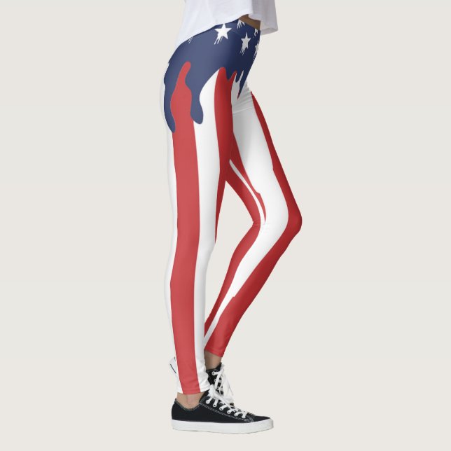 Legging Bandeira Americana | Zazzle_Growth. (Direita)