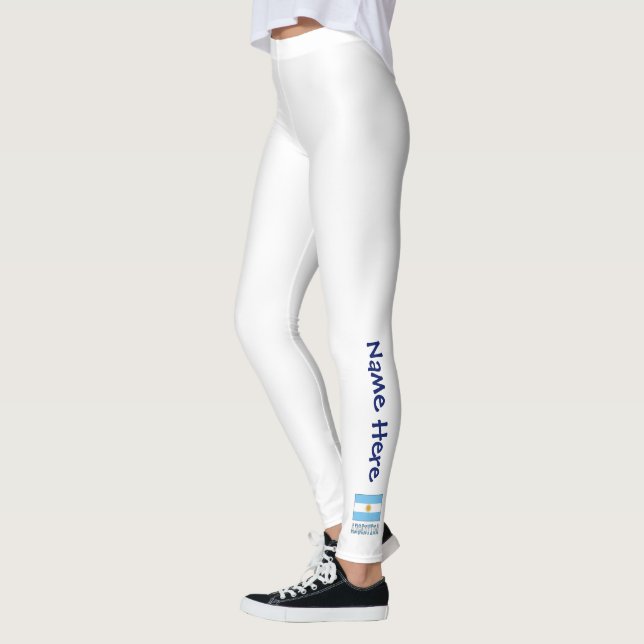 Legging Bandeira Argentina Personalizada Com Texto  (Esquerda)