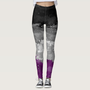 Legging Bandeira assexuada do Splatter da pintura