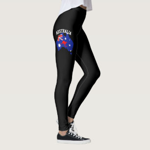 Legging Bandeira Azul e Vermelha Australiana, País das Mu