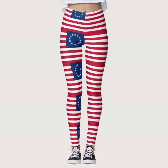Legging Bandeira Betsy Ross dos Estados Unidos (Frente)