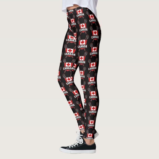 Legging Bandeira canadense Lacrosse LAX Leggins (Esquerda)