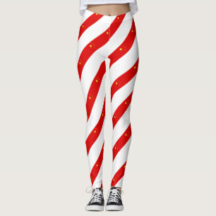 Legging Bandeira chinesa das listras
