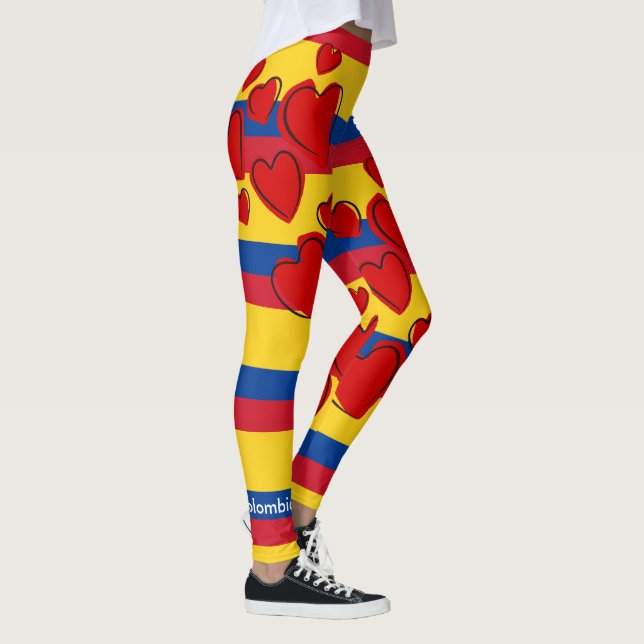 Legging Bandeira colombiana com coração vermelho (Direita)