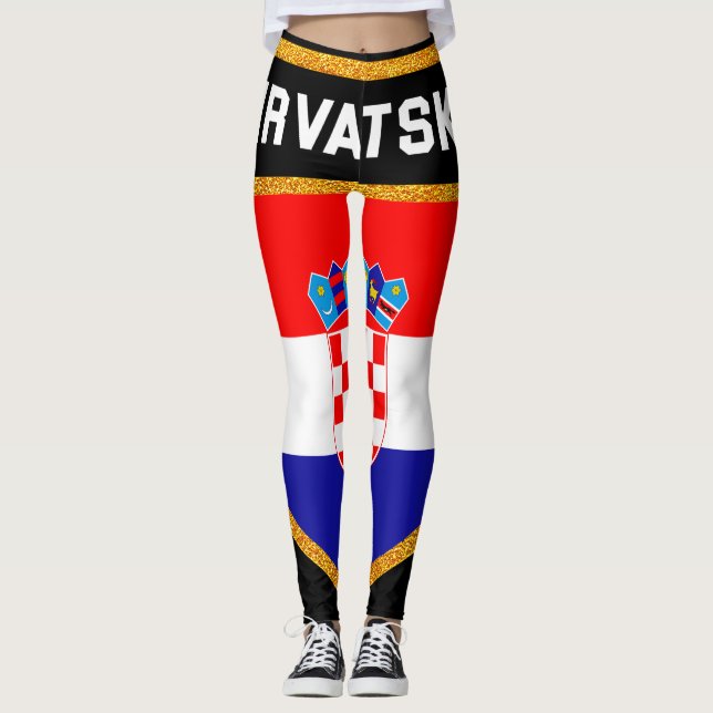 Legging Bandeira da Croácia (Frente)