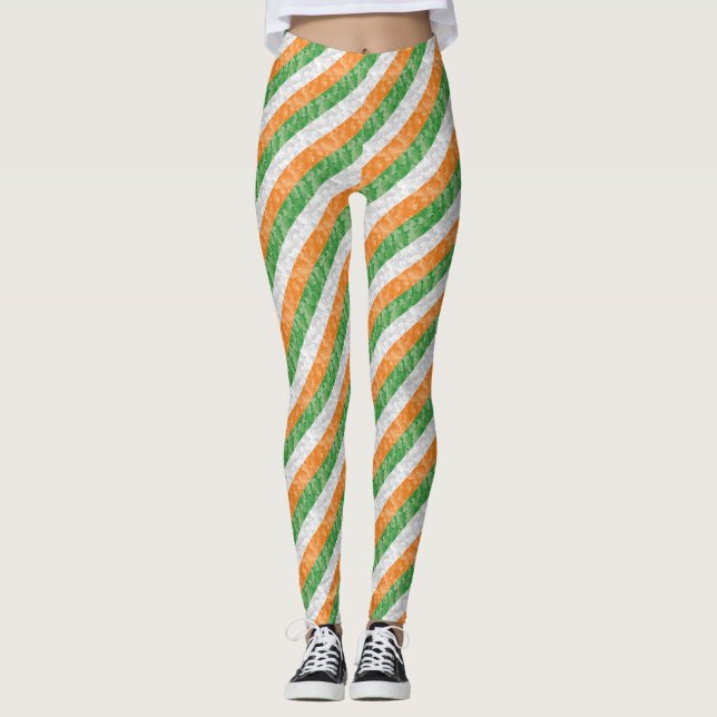 Legging Bandeira da Irlanda com leggings-padrão de vergonh (Frente)