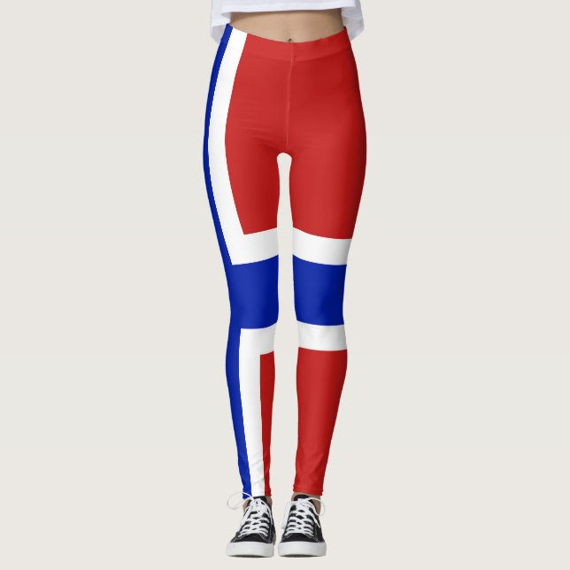 Legging Bandeira da Noruega na Escandinávia (Frente)